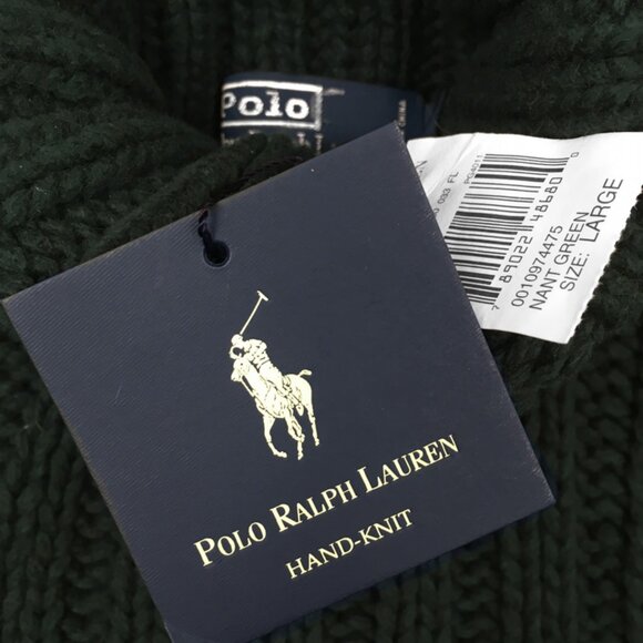 NEW Vintage Polo Ralph Lauren Handmade Turtleneck Sweater!  Dark Green  Heavy - Picture 3 of 3
